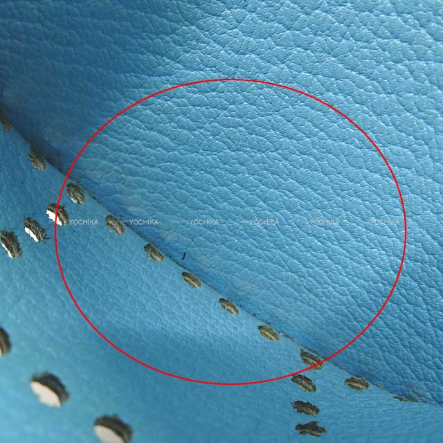 HERMES change purse Evelyne Celeste Chevre Myzore Silver HW Stamp □O[ALMOST NEW][Authentic]