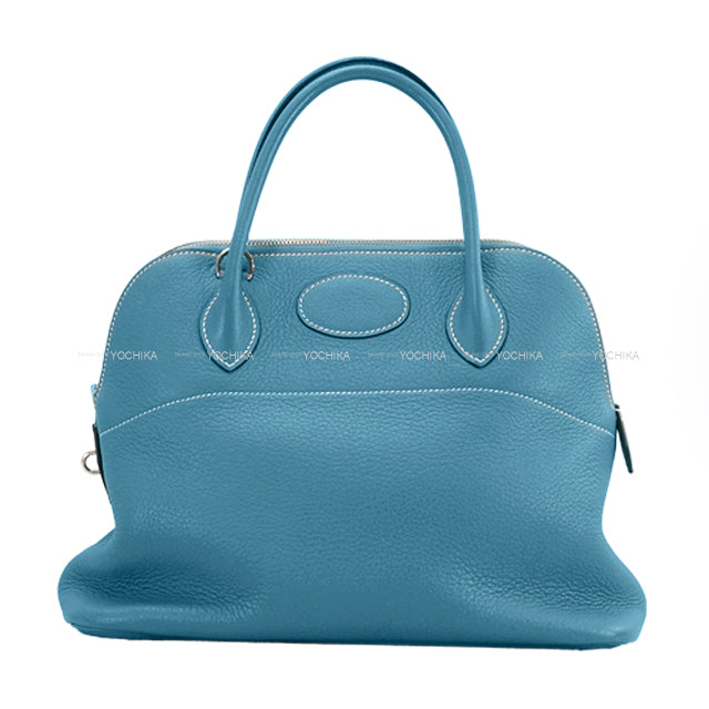 [Pre-loved] HERMES Shoulder bag Bolide31 Bleu Jean Taurillon Clemence Silver HW Stamp □K[USED SA][Authentic]