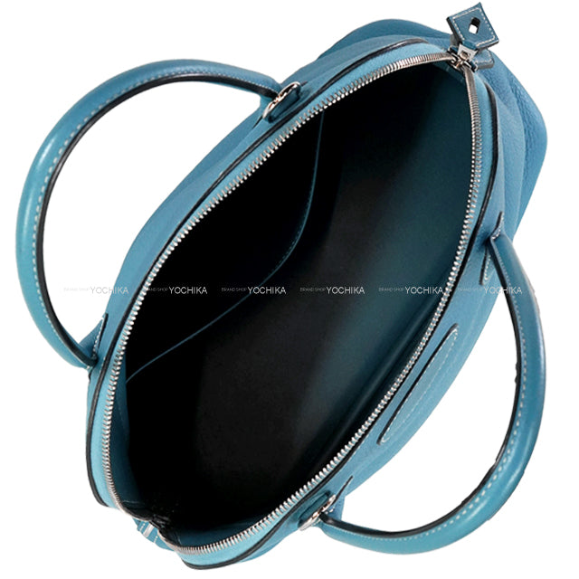 [Pre-loved] HERMES Shoulder bag Bolide31 Bleu Jean Taurillon Clemence Silver HW Stamp □K[USED SA][Authentic]