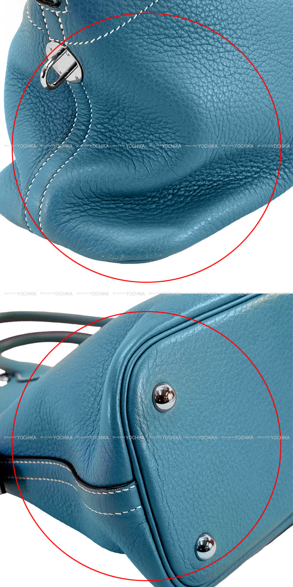 [Pre-loved] HERMES Shoulder bag Bolide31 Bleu Jean Taurillon Clemence Silver HW Stamp □K[USED SA][Authentic]