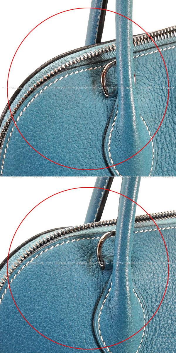 [Pre-loved] HERMES Shoulder bag Bolide31 Bleu Jean Taurillon Clemence Silver HW Stamp □K[USED SA][Authentic]