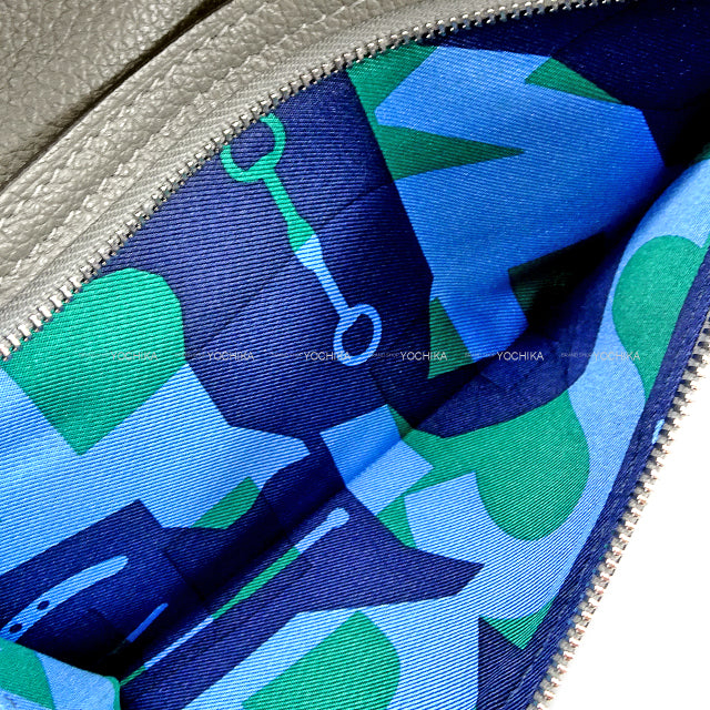 [Pre-loved] HERMES long wallet CITIZEN Twill Long Scarf with HER-MES Print Gris Meyer Evercolor/Silk Silver HW Stamp B[LIKE NEW][Authentic]