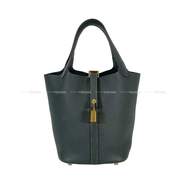 HERMES Handbag Picotin Lock 18 PM Vert Fonce Taurillon Clemence Gold HW Stamp K[BRAND NEW][Authentic]