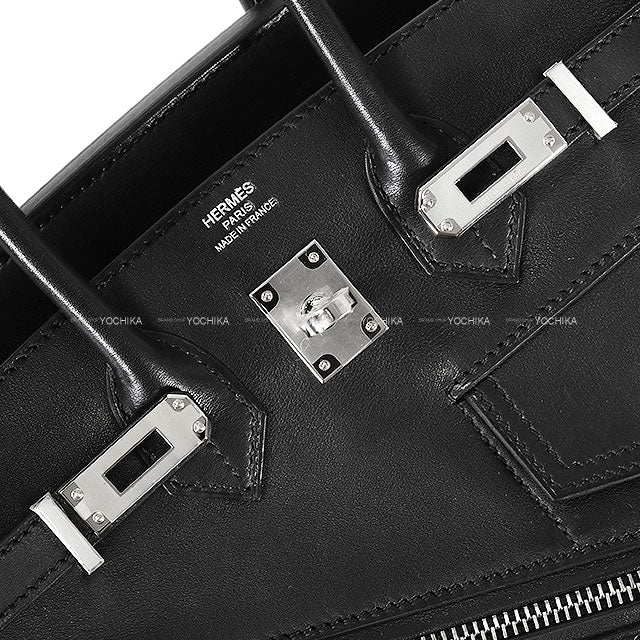 [Pre-loved] HERMES Handbag Birkin25 Rock Noir (Black) Veau Volupto Silver HW Stamp B[LIKE NEW][Authentic]
