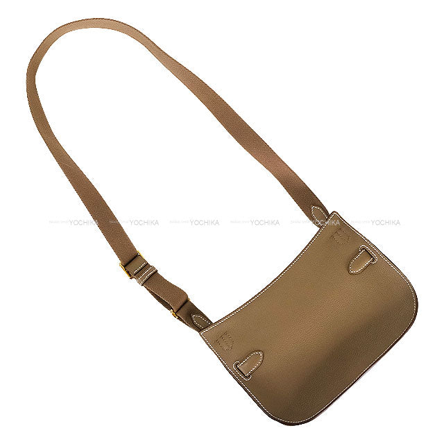HERMES Shoulder bag Jypsiere Mini Etoupe Evercolor Gold HW Stamp K[BRAND NEW][Authentic]