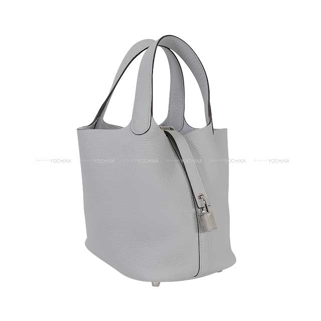 HERMES Handbag Picotin Lock 18 PM Bleu Glacier Taurillon Clemence Silver HW Stamp K[BRAND NEW][Authentic]