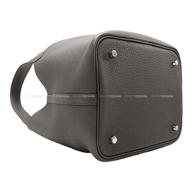 [Pre-loved] HERMES Handbag Picotin Lock 22 MM Gris Meyer Taurillon Maurice Silver HW Stamp U[LIKE NEW][Authentic]