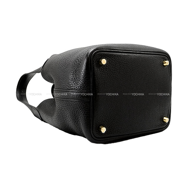 [Pre-loved] HERMES Handbag Picotin Lock 18 PM Noir (Black) Taurillon Clemence Gold HW Stamp Z[USED SA][Authentic]