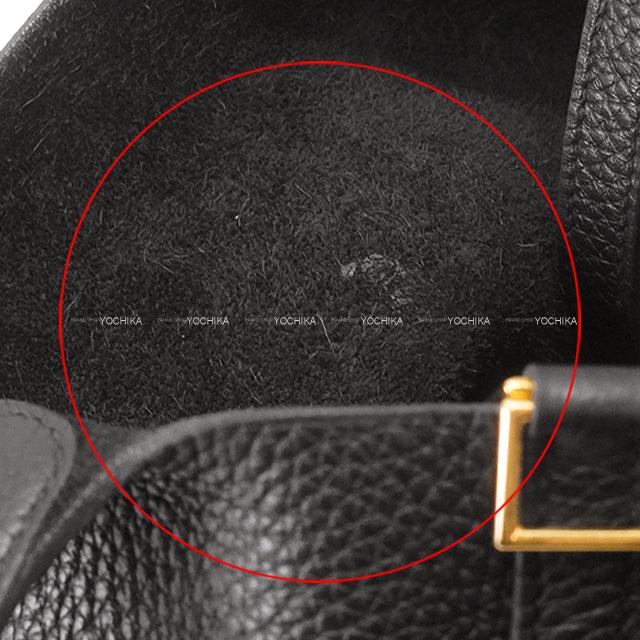 [Pre-loved] HERMES Handbag Picotin Lock 18 PM Noir (Black) Taurillon Clemence Gold HW Stamp Z[USED SA][Authentic]