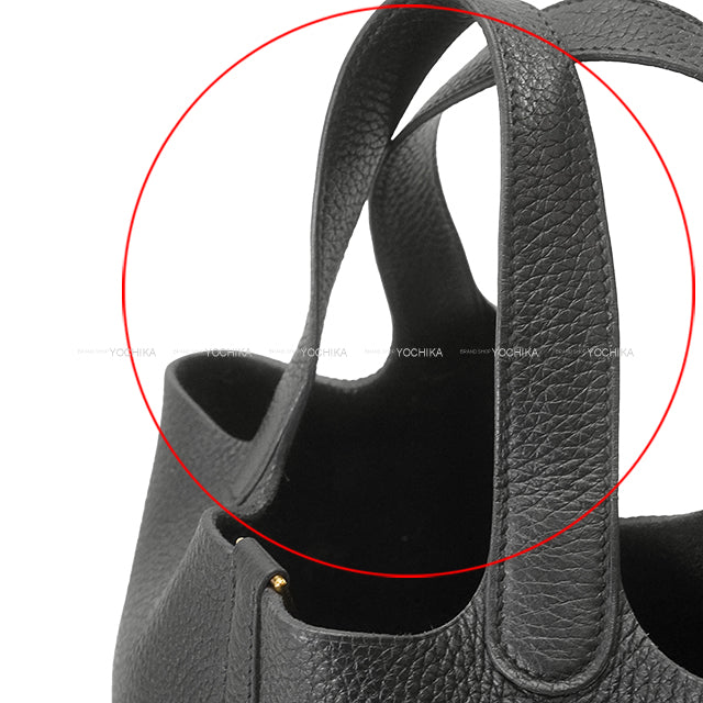 [Pre-loved] HERMES Handbag Picotin Lock 18 PM Noir (Black) Taurillon Clemence Gold HW Stamp Z[USED SA][Authentic]