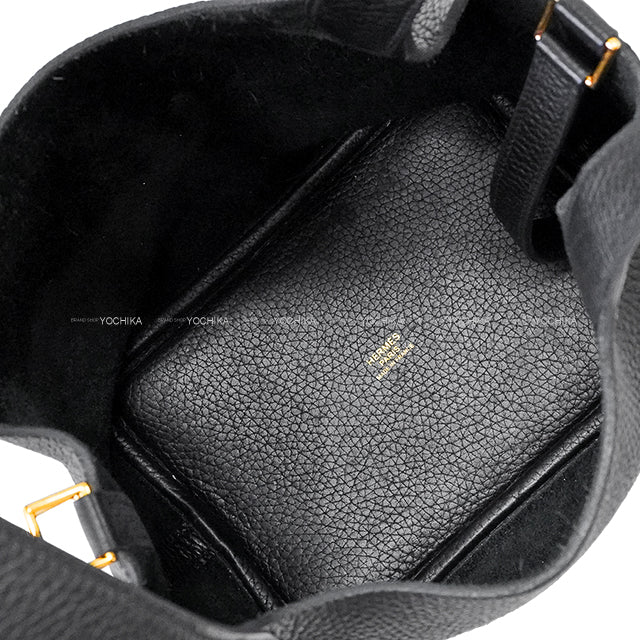[Pre-loved] HERMES Handbag Picotin Lock 18 PM Noir (Black) Taurillon Clemence Gold HW Stamp Z[USED SA][Authentic]