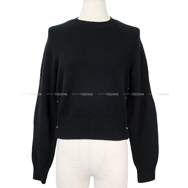 2024AW CHANEL Sweater Knit turn lock COCO Mark Button Noir (Black) Cashmere/Polyurethane/Nylon #34 Silver HW P77871[EXCELLENT][Authentic]