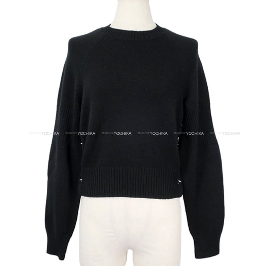 2024AW CHANEL Sweater Knit turn lock COCO Mark Button Noir (Black) Cashmere/Polyurethane/Nylon #34 Silver HW P77871[EXCELLENT][Authentic]
