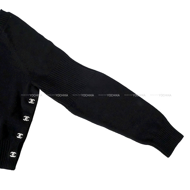 2024AW CHANEL Sweater Knit turn lock COCO Mark Button Noir (Black) Cashmere/Polyurethane/Nylon #34 Silver HW P77871[EXCELLENT][Authentic]