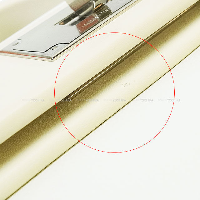 [Pre-loved] HERMES Shoulder bag Sac 24/24 21 Mini Blanc (White)/Nata Evercolor/Veau Swift Silver HW Stamp U[LIKE NEW][Authentic]