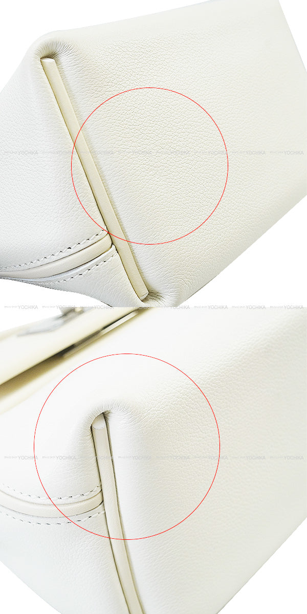 [Pre-loved] HERMES Shoulder bag Sac 24/24 21 Mini Blanc (White)/Nata Evercolor/Veau Swift Silver HW Stamp U[LIKE NEW][Authentic]