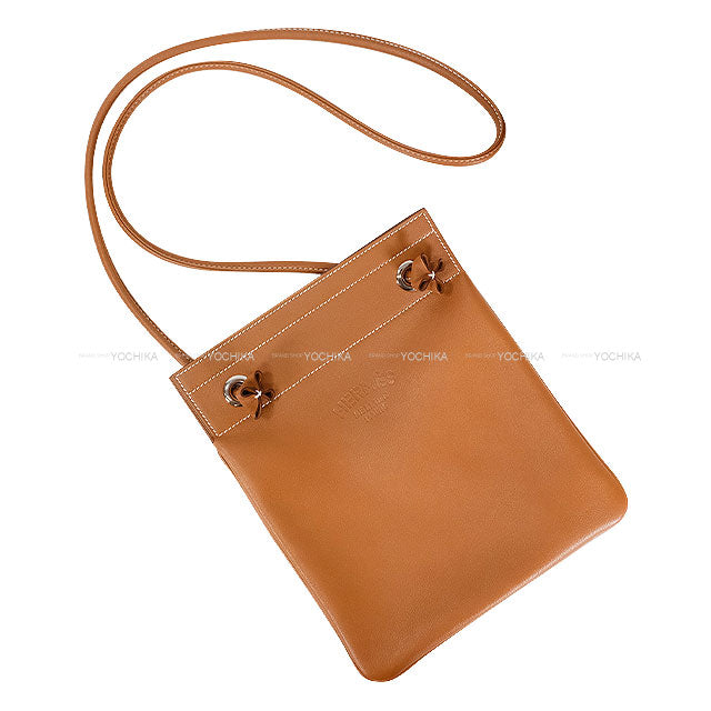 HERMES Shoulder bag Sac Aline Mini Gold Veau Cheri Stamp Z[EXCELLENT][Authentic]