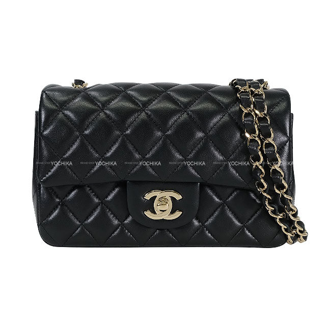 [Pre-loved] CHANEL Shoulder bag Mini Matelasse 20 COCO Mark Chain Noir (Black) Lambskin Champagne Gold HW A69900[USED SA][Authentic]