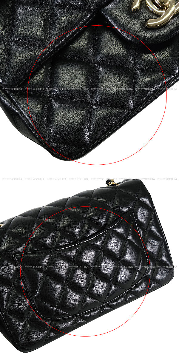 [Pre-loved] CHANEL Shoulder bag Mini Matelasse 20 COCO Mark Chain Noir (Black) Lambskin Champagne Gold HW A69900[USED SA][Authentic]
