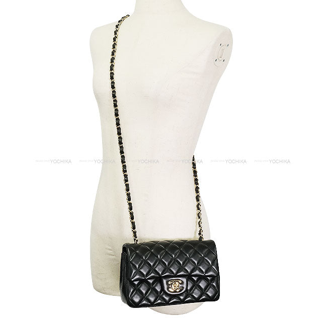 [Pre-loved] CHANEL Shoulder bag Mini Matelasse 20 COCO Mark Chain Noir (Black) Lambskin Champagne Gold HW A69900[USED SA][Authentic]