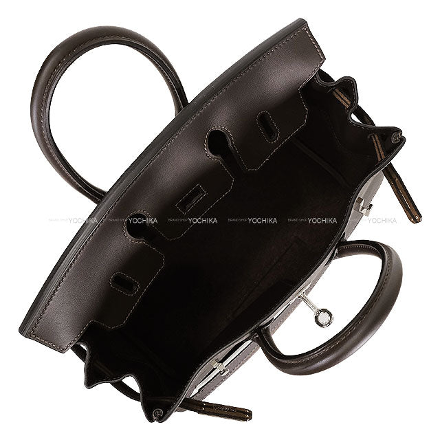 HERMES Handbag Go Team with Tassel Ebene/Chocolat/New White Feutre(Felt)/Veau Swift Silver HW Stamp W[BRAND NEW][Authentic]