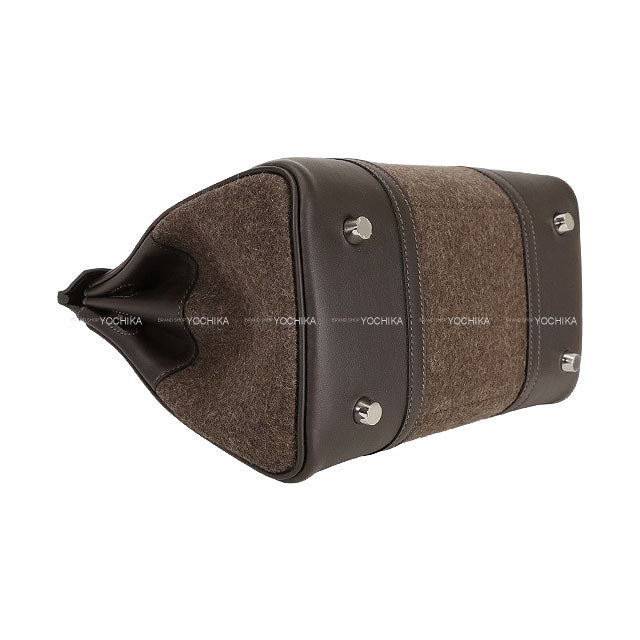 HERMES Handbag Go Team with Tassel Ebene/Chocolat/New White Feutre(Felt)/Veau Swift Silver HW Stamp W[BRAND NEW][Authentic]