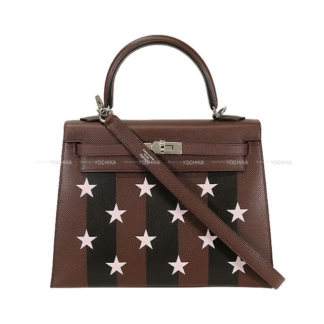 HERMES Shoulder bag Rouge Sellier/Rose Darling/Noir (Black) Veau Epsom/Veau Tadelakt/Chevre Mysore Silver HW Stamp W[BRAND NEW][Authentic]