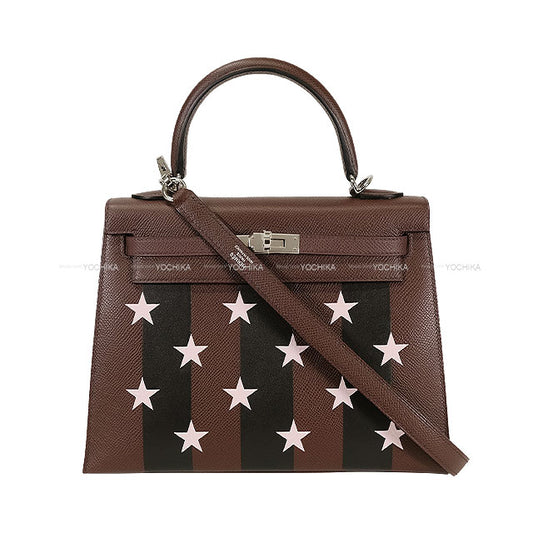 HERMES Shoulder bag Rouge Sellier/Rose Darling/Noir (Black) Veau Epsom/Veau Tadelakt/Chevre Mysore Silver HW Stamp W[BRAND NEW][Authentic]