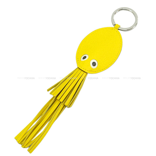 HERMES bag charm Pulp Octopus Jaune de Naples Veau Epsom Silver HW Stamp K[BRAND NEW][Authentic]