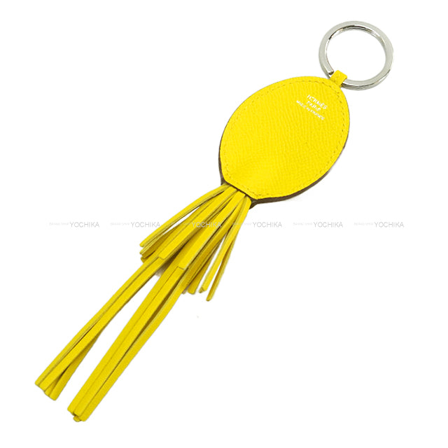 HERMES bag charm Pulp Octopus Jaune de Naples Veau Epsom Silver HW Stamp K[BRAND NEW][Authentic]