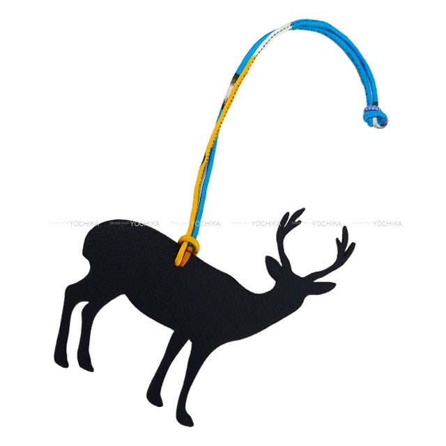 HERMES bag charm Petit H Reindeer Blue Indigo/Rouge Casaque Veau Epsom/Veau Togo[EXCELLENT][Authentic]