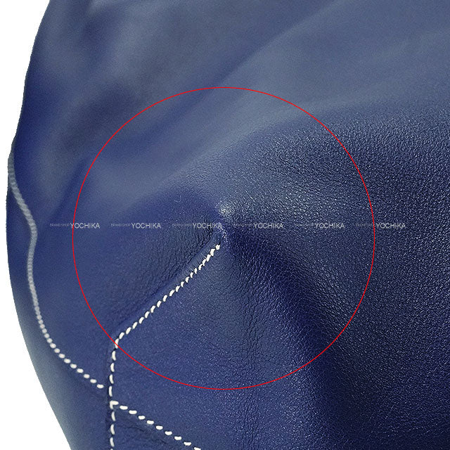 [Pre-loved] HERMES Handbag Double Sens 45 Bleu Saphir/Orange/Bleu Paon Veau Sikkim Stamp C[LIKE NEW][Authentic]