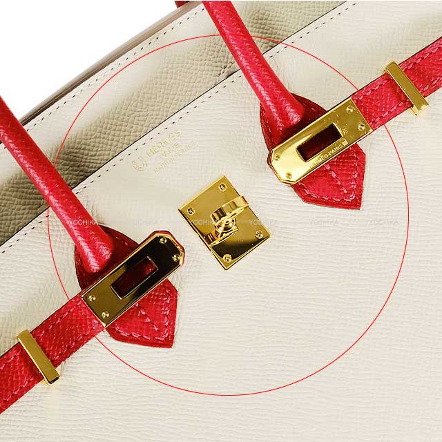 [Pre-loved] HERMES Handbag Birkin25 Special order HSS Craie/Rouge Casaque Veau Epsom Gold HW Stamp X[LIKE NEW][Authentic]