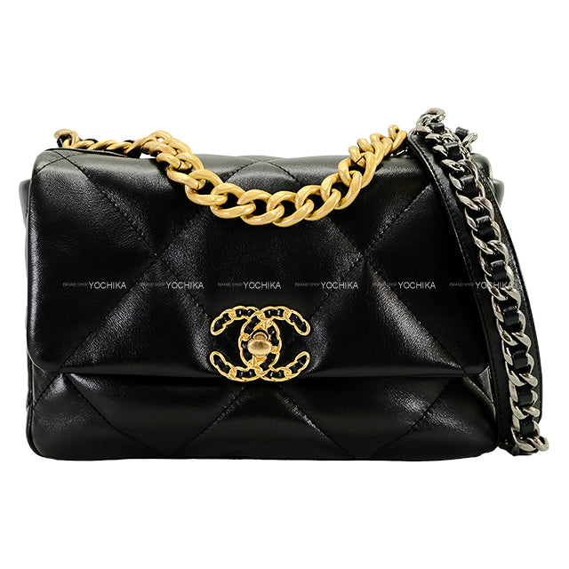 [Pre-loved] CHANEL Shoulder bag Chanel 19 Chain Handbag Noir (Black) Shiny Lambskin AS1160[LIKE NEW][Authentic]