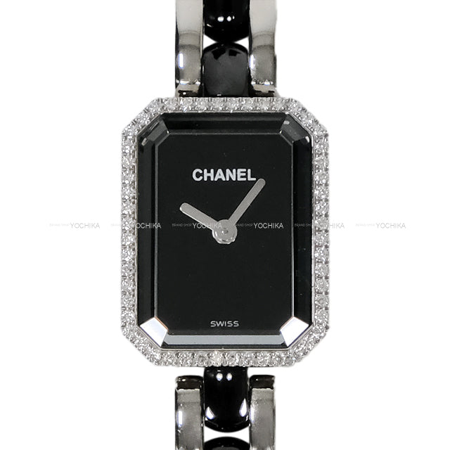 [Pre-loved] CHANEL Watches Premiere with diamonds Noir (Black) Stainless steel/52 Brilliant Cut diamonds (about 0.26 carats)/ceramic Silver HW H2163[LIKE NEW][Authentic]