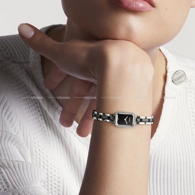 [Pre-loved] CHANEL Watches Premiere with diamonds Noir (Black) Stainless steel/52 Brilliant Cut diamonds (about 0.26 carats)/ceramic Silver HW H2163[LIKE NEW][Authentic]