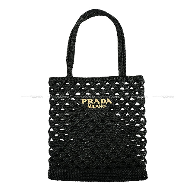 [Pre-loved] PRADA tote bag Crochet  Noir (Black) Viscose 1BG493_2M2T_F0ES7_V_OOO[LIKE NEW][Authentic]