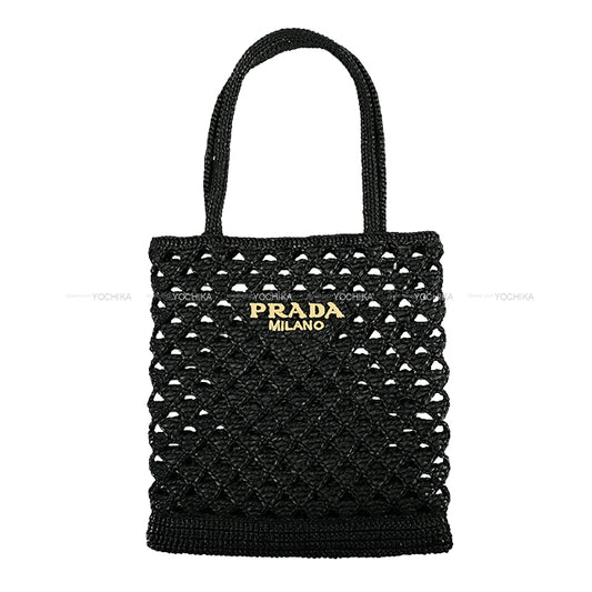[Pre-loved] PRADA tote bag Crochet  Noir (Black) Viscose 1BG493_2M2T_F0ES7_V_OOO[LIKE NEW][Authentic]