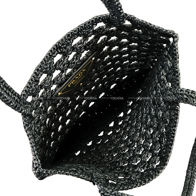 [Pre-loved] PRADA tote bag Crochet  Noir (Black) Viscose 1BG493_2M2T_F0ES7_V_OOO[LIKE NEW][Authentic]