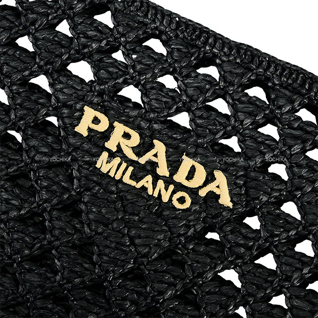 [Pre-loved] PRADA tote bag Crochet  Noir (Black) Viscose 1BG493_2M2T_F0ES7_V_OOO[LIKE NEW][Authentic]