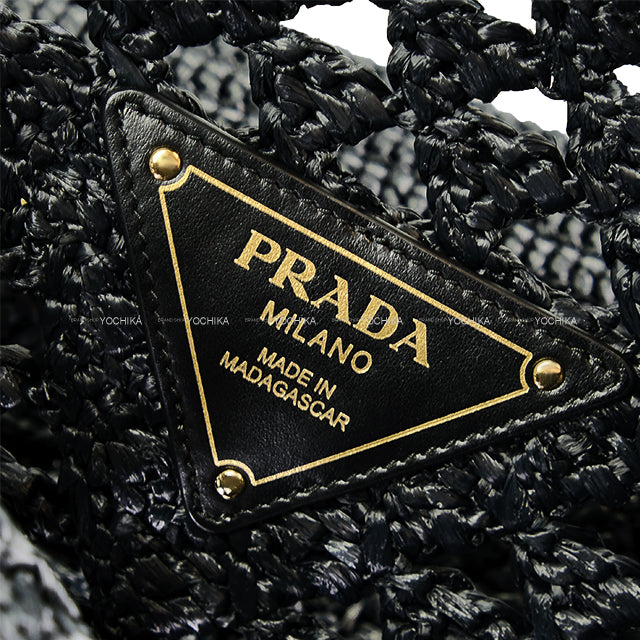 [Pre-loved] PRADA tote bag Crochet  Noir (Black) Viscose 1BG493_2M2T_F0ES7_V_OOO[LIKE NEW][Authentic]