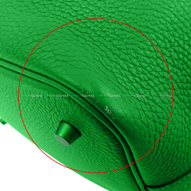 [Pre-loved] HERMES Handbag Picotin Lock 22 MM Monochrome SO GREEN Bambou Taurillon Clemence Mat Green HW Stamp Z[USED SA][Authentic]