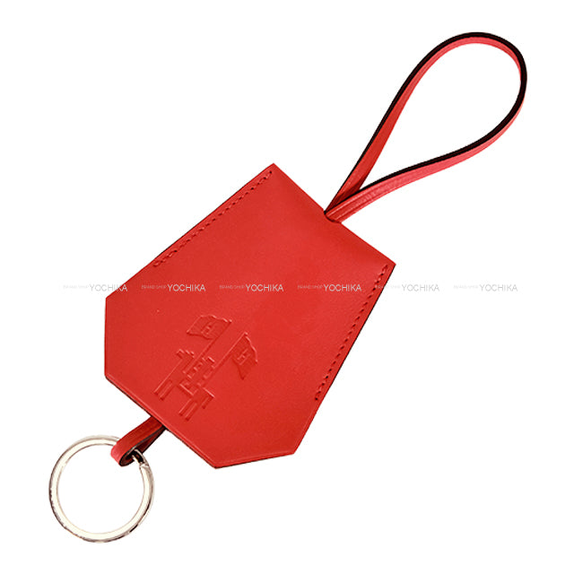 HERMES 2024 Years Gift Clochette Rouge  Veau Swift Silver HW[EXCELLENT][Authentic]