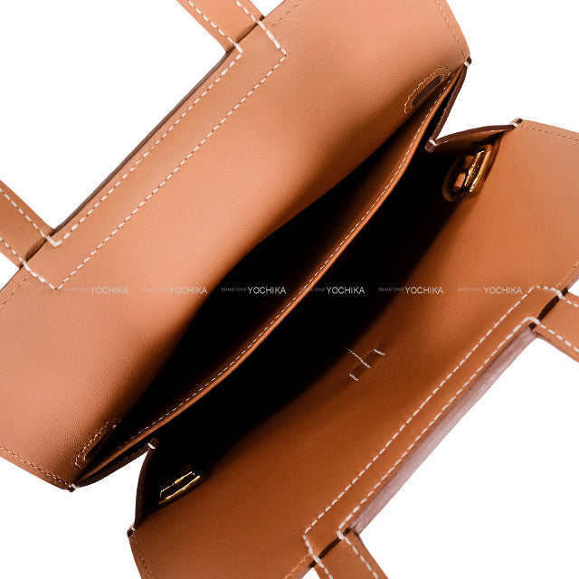 HERMES Shoulder bag Halzan mini Gold Veau Swift Gold HW Stamp W[BRAND NEW][Authentic]