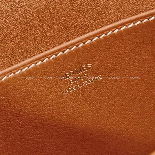 HERMES Shoulder bag Halzan mini Gold Veau Swift Gold HW Stamp W[BRAND NEW][Authentic]