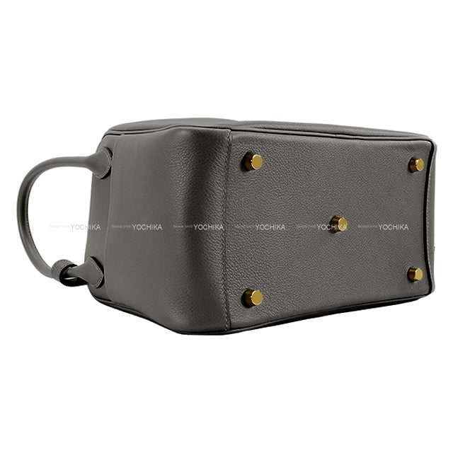 HERMES Shoulder bag Lindy 26 Gris Meyer Evercolor Gold HW Stamp W[EXCELLENT][Authentic]