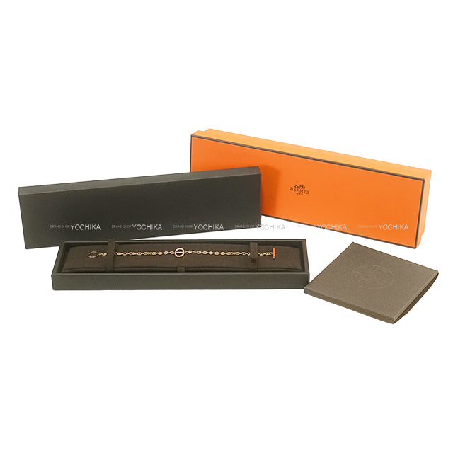 [Pre-loved] HERMES bracelet Chaine D'ancre Contour #ST Pink Gold Au750/diamonds 0.16ct W 0.6" H 0.4" 33 diamonds Rose Gold HW[LIKE NEW][Authentic]