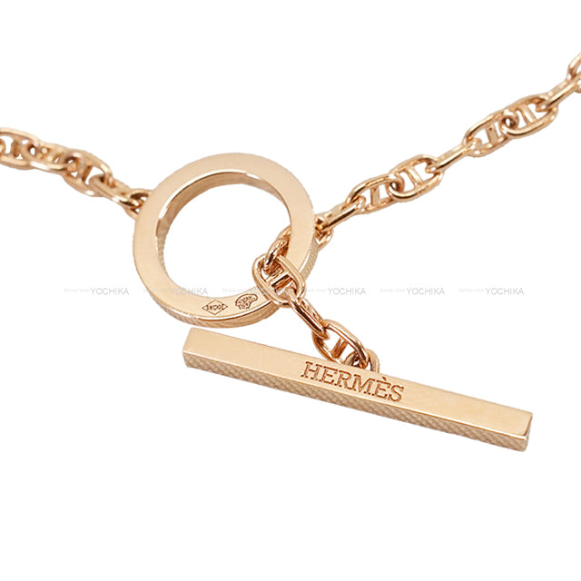 [Pre-loved] HERMES bracelet Chaine D'ancre Contour #ST Pink Gold Au750/diamonds 0.16ct W 0.6" H 0.4" 33 diamonds Rose Gold HW[LIKE NEW][Authentic]