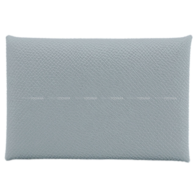 HERMES card holder Calvi Gris Pantin Veau Epsom Silver HW Stamp W[BRAND NEW][Authentic]
