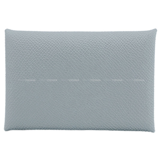 HERMES card holder Calvi Gris Pantin Veau Epsom Silver HW Stamp W[BRAND NEW][Authentic]